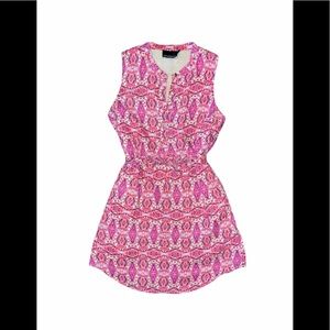 Pink Patterned Sleeveless Dress